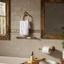 2 Pcs Antique Gold Toilet Paper Holder Towel Ring, Hand Towel Hanger Toilet Paper Roll Holder Wall Mount Retro Vintage Bathroom Hardware (Circle)