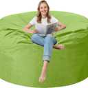 4FT Bean Bag Chair with Ultra Soft Velvet Cover Bean Bag Sofa with Memory Foam Bean Bag Chairs with Large Size Lazy Sofa for Dorm Office Living Room Bedroom Grass Green 4'