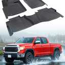 for Toyota Tundra Floor Mats 2011 2010 2009 2008 2007, Custom Fit All-Weather Cargo Liner Car Mats Full Set for Tundra 2007-2011 Double Cab & CrewMax TPE Rubber Seat Protection Automotive Accessories