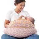 Momcozy Original Nursing Pillow for Breastfeeding-Pioneering Safety Fence- Wider Feeding Pillows for More Support for Mom & Baby- Easier Nursing & Hand Free- Fit for All, Removable Cotton Cover (Light Pink)