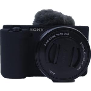 ZV-E10 Case, Fullbody Ultra-thin Lightweight Rubber Soft Silicone Housing Case Bag Cover for Sony Alpha ZV-E10 ZVE10 (Black)