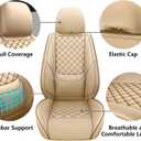 Full Coverage Leather Car Seat Covers Front Pair,Waterproof Seat Covers for Cars,SUVs Trucks, Car Seat Cushion,Car Seat Protector with 2 Seats