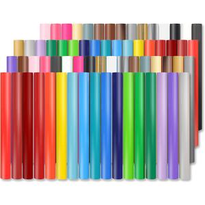 Lya Vinyl 65 Pack Permanent Vinyl, Self Adhesive Vinyl Sheets for Cutting Machine, Permanent Outdoor Sheets for Party Decoration, Sticker, DIY Mug, Car Decal (Multi)