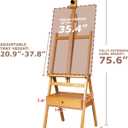 DJAR Art Easel for Painting with Storage Drawer, Middle Mast Adjustable to 75", Solid Beech Wood Artist H-Frame Easel for Adults, Students, Hold Canvas up to 36", Natural, 17.3 inches x 17.7 inches x 59 inches