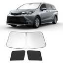 Fannyc 3PCS Car Window Shades Front Windshield Sun Shade Foldable Window Shade Custom Fit for Toyota Sienna 2016-2026 Accessories Car Shades for Front Windows Anti-UV Rays Block Heat