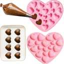 Leesgel Heart Silicone Molds for Valentine, Chocolate Fondant Cookies Silicone Molds for Valentines Wedding Anniversaries Decorations, Handmade Valentine Gifts