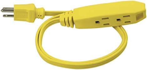 Prime EC840603 3-Foot 16/3 SPT-2 3-Outlet Utility Indoor Cord, Yellow