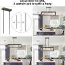 Dining Room Light Fixture, 5 Light, Natural Wood, Adjustable, Rectangle, 5 Light - L39"