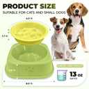 Slow Feeder Dog Bowls Ceramic Puppy Feeding Bowl for Small Dogs Cat Slow Feeder Bowl Protecting Cat and Dog Whiskers Preventing Choking with 2-in-1 Multifunctional Training Whistle (green)