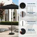 10FT Patio Umbrella, 2 Tier Outdoor Table Umbrella, Large Vented Market Umbrellas with Push Button Tilt and Crank, 8 Sturdy Ribs for Backyard, Deck, Pool, UPF50+ UV Protection