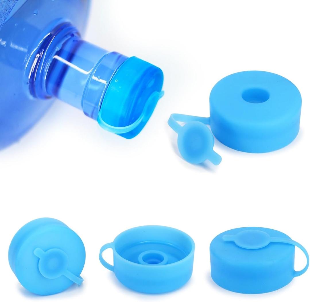 Myvision Secure Cap for 5 Gallon Water Dispenser,(8pcs) Reusable 5 Gallon Water Jug Cap, Silicone Non Spill Water Bottle Caps for 2.16in/55mm Bottle Mouth
