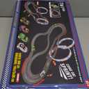 2-in-1 Slot Car Race Track Set with 4 High-Speed Cars, Electric Track, Dual Racing Game with 2 Controllers, Circular Overpass Design Featuring Flash Tracks. Toy Gift for Boys Kids Ages 4-6 6-8 8-12