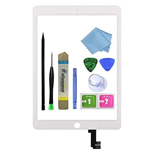Zentop for White iPad Air 2 2nd Generation Touch Screen Digitizer Glass Replacement Modle A1566 1567 with Adhesive+Tool Repair Kit (Only for Professional Person,Not Include LCD)