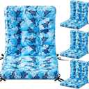 Hoteam 4 Set Outdoor Patio Chair Cushions 20 x 42 in Deep Seat Waterproof Patio Cushions Set for Furniture Replacement Removable Seat and Back (Paisley)