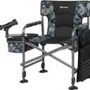 X Strike Fishing Chairs with Rod Holder, Folding Ice Fishing Chair for Adults Outdoor Camping Chair Leg Adjustable with Cooler Bag and Storage Bag for Ice Fishing, Camp, Lawn, Patio, Garden