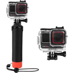 Waterproof Case&Floating Hand Grip Compatible with Insta360 Ace Pro, Protective Underwater Dive Housing Shell with Bracket Accessories