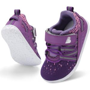 BARERUN Baby Sneakers Toddler Shoes Soft Anti-Slip Sole Newborn First Walkers Infant Toddler Breathable Athletic Running Shoes (Purple)
