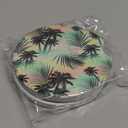 Ceramic Cup Holders Car Coasters for Women/ Men, Fashion Absorbent Drink Cup Car Holder Coasters with A Finger Notch 2.56" Pack of 2, Palm Tree Summer Beach