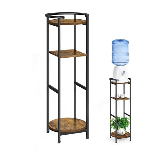 5 Gallon Water Dispenser Jug Stand 3-Tier Drink Beverage Dispenser Holder with Storage Shelf, 36.5'' Tall Water Stand for 1-5 Gallon Water Bottles/Crocks, Water Jug, Plants, Rustic Brown & Black