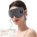 Heated Eye Mask, Warm Eye Compress for Dry Eyes Blepharitis Styes, 1000mAh Cordless Eye Heating Pad with 4 Temperature Modes 4-Level Timing, Travel(Gray)