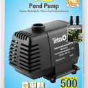TetraPond Water Garden Pump, Powers Waterfalls/Filters/Fountain Heads,Black,50 to 500 Gallons