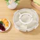 6 Compartments Rotating Serving Tray with Lid and Handle, 360 Rotating Nackle Box Container, Removable Storage Box Snack Platter Container, Clear Organizer for Nuts, Fruits, Snacks, Candy (1 pcs)