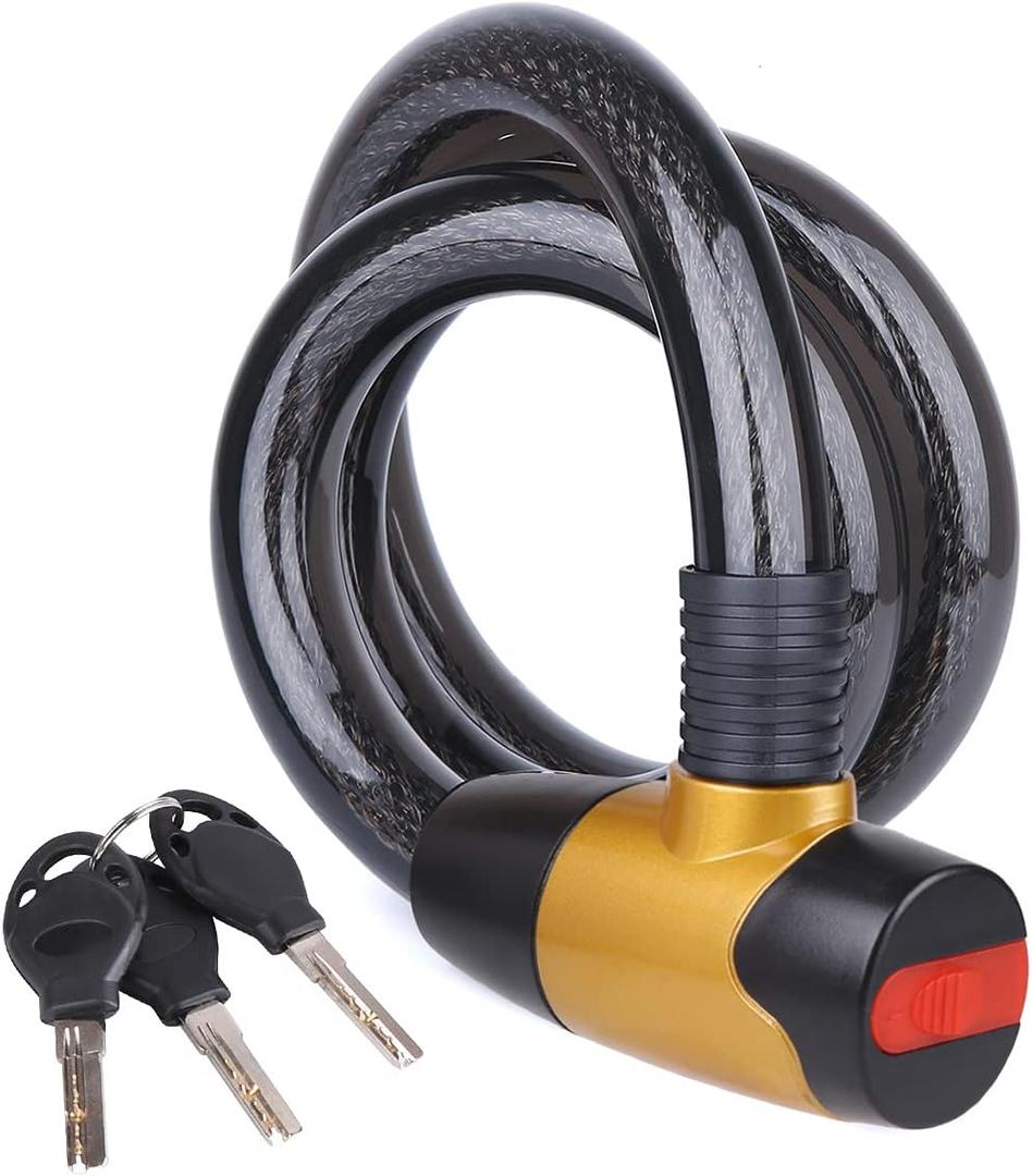 Heavy-Duty Cable Lock, Anti-Theft Outdoor Waterproof Locks for Bike, Motorcycle, Warehouse,Fence Shed, Gate