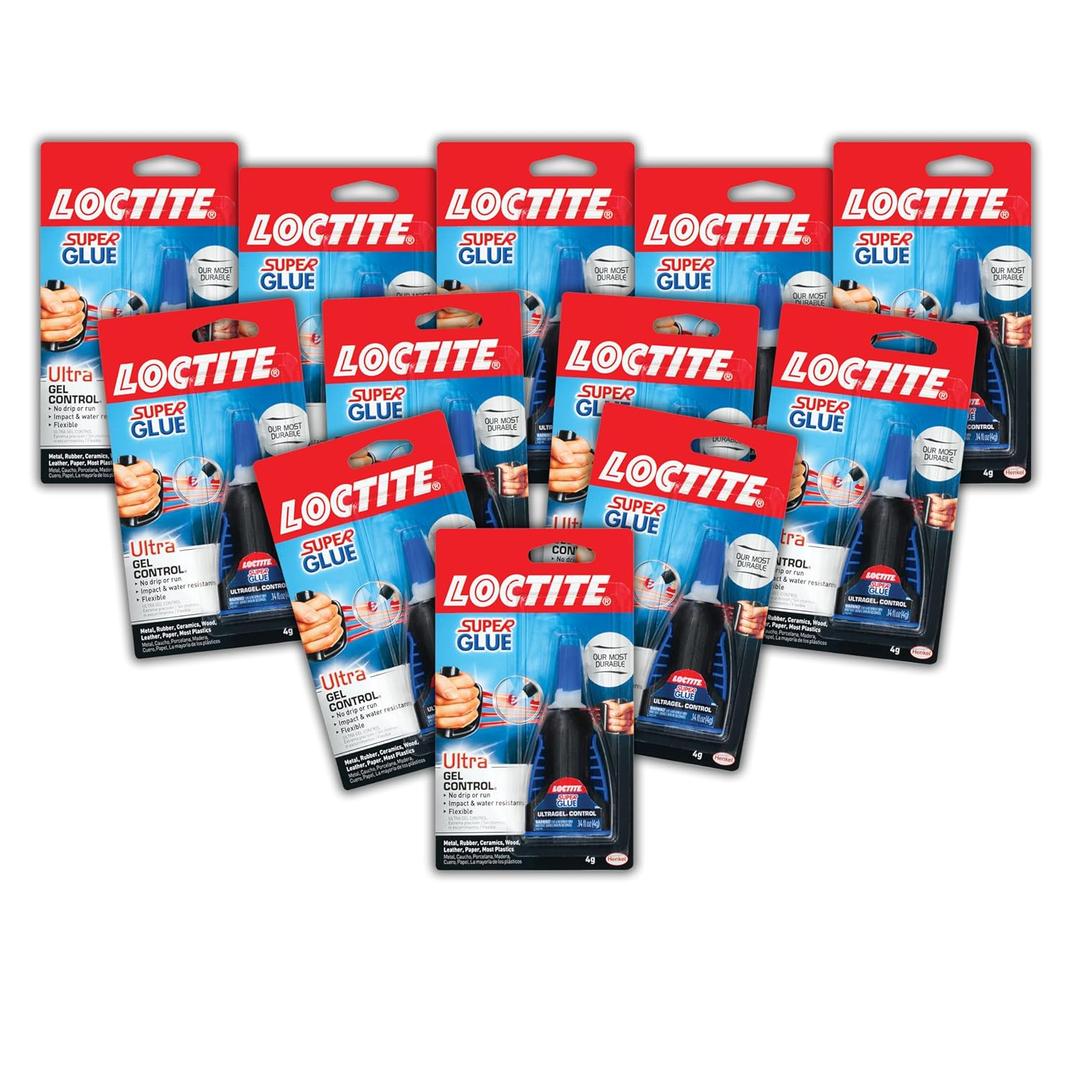Loctite Super Glue Ultra Gel Control, 4 Gram Squeeze Bottle, 12 Pack - Clear Superglue for Plastic, Wood, Metal, Crafts, & Repair, Instant Glue Adhesive, Quick Dry