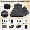 Back Seat Car Air Mattress: Inflatable SUV Car Camping Bed for Truck Van, Thickened Double-Sided Flocking Travel Car Sleeping Pad with Air Pump 2 Pillows