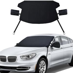 EcoNour Ultimate Windshield Cover for Snow and Ice | Car Windshield Snow Cover for All-Weather Protection | UV Resistant, Windproof Sunshade, Wiper & Mirror for Cars