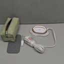 Newbealer Travel Iron with Dual Voltage - 120V/220V Lightweight Dry Iron for Clothes (No Steam), Non-Stick Ceramic Soleplate, 302 Heat Press Machine, w/Spray Bottle, Pouch & Silicone Stand (White)