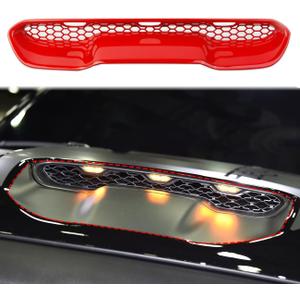 Korlot Engine Hood Vent Air Intake Moulding Cover Trim for 2021-2025 RAM 1500 TRX/RHO (Red)