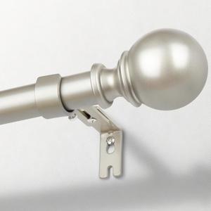 Zeerobee Curtain Rods for Windows 48 to 84, 1 Inch Adjustable Heavy Duty Nickel Curtain Rod, Outdoor Indoor Room Divider Modern Drapery Pole, 48-86"