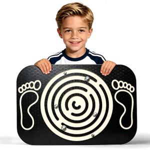 Balance Board Maze for Kids, 17.5-Inch Wobble Board Rocking Seesaw Sensory Training with 6 Balls, Non-Slip Pedals Indoor Outdoor for Boys Girls, Large