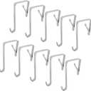 10Pcs Over The Door Metal Z Hooks for Hanging Clothes, Towels, Coats and More (8mm)