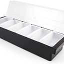 Cocktailor 12 Tray Bar Top Food & Garnish Station with Lid - Condiment Dispender for Bartending, Taco Bar, Ice Cream, Fruit, Salad Bar - Topping Organizer for Restaurant Supplies & Accessories 2 Pack