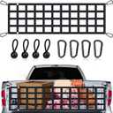 Tailgate Net for Pickup Truck Bed, 60'' x 18'' Heavy Duty Cargo Netting, Mesh for Full Size Truck With Ford, Chevrolet, GMC, Toyota, Ram, Jeep and More (Black)