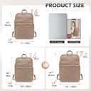 Slim Laptop Backpack for Women, Lightweight Business Backpack for Women Computer Bag Purse for Commuting, Fit 16 Inch,Champagne Brown