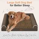 Large Dog Bed Orthopedic Washable: Beds Bolster XL Bed Large Big Dogs Egg Crate Foam Couch Sofa Waterproof with Removable Cover - Dark Coffee