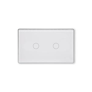 Smart Light Switch,2-Button,Aluminum Frame, Neutral Required,2.4GHz, Tuya Smart Life App,Voice Control,2.5D Curved-Edge Tempered Glass Panel,White (White Single Gang)