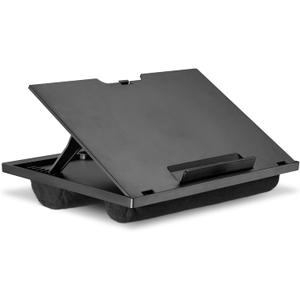 Navaris Laptop Tray - Adjustable Lap Desk for Home Office - Tablet or Keyboard Stand Table with Cushion - Lightweight Drawing Tray for Sofa or Bed - 8 Levels (Black)