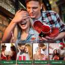 Preserved Red Rose with Heart Necklace, Eternal Real Rose, Romantic Rose Gifts for Women, Mom, Wife, Girlfriend, Mothers Day, Valentines Day, Anniversary, Birthday(Red)