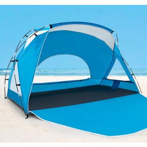 Calen Beach Tent,Beach Canopy Shade Tent with UPF50+UV Protection for 3/4-4/5-6/8 Person, Waterproof Portable Easy Setup Beach Sun Shelter Tent for Outdoor Adventures,Camping,Picnics with Carrying Bag (blue)