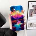 Compatible with iPhone 11 Case - Shockproof Full Body Case for Men and Women, Anti-Scratch, Stylish Design with Mountains and Streams at Sunset Compatible for iPhone 11