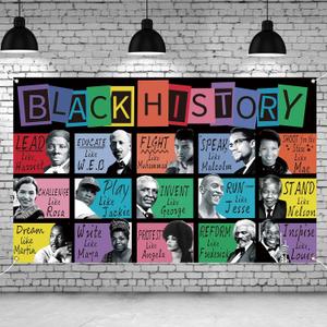 Black History Month Photo Booth Backdrop, Inspirational African American Wall Banner for Classroom, School Events & Party Decorations (7 x 5ft)