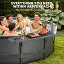 Pool Bar for Above Ground Pools, Stable Poolside Drink & Snack Table Supports Up to 110 lbs, Rust-Free ABS Poolside Bar Fits 4.4 Rails for Framed Round & Oval Pools, Ideal for Pool Parties