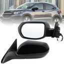 Left Driver Side Mirror Compatible With 2016 2017 2018 2019 2020 2021 2022 Honda HRV HR-V With Power Glass Manual Folding Black Replace#76258T7WA72(3Pins)
