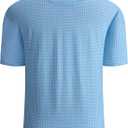 Damipow Premium Golf Shirts for Men Dry Fit Performance Polo Short Sleeve Collared Shirt (Blue, XXXL)