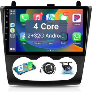 Leadfan Android Car Stereo for Nissan Altima 2008 2009 2010 2011 2012 Radio 9'' Touch Screen Compatible with Wireless Apple Carplay Android Auto GPS Navigation Bluetooth WiFi Backup Camera, Manual AC