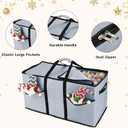 Christmas Ornament Storage Box, Ornament Storage Organizer Fits 128 of 3 inch Ornament Balls, 8 Removable Tray Ornaments Storage Containers with Dividers to Store Xmas Holiday Decor(Grey)